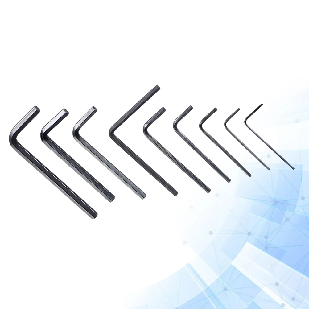 

9Pcs Durable Metal Wrench Guitar Repair Tool Set LShape Truss Rod Adjustment Allen Keys For Electric Acoustic Bass Guitars Black