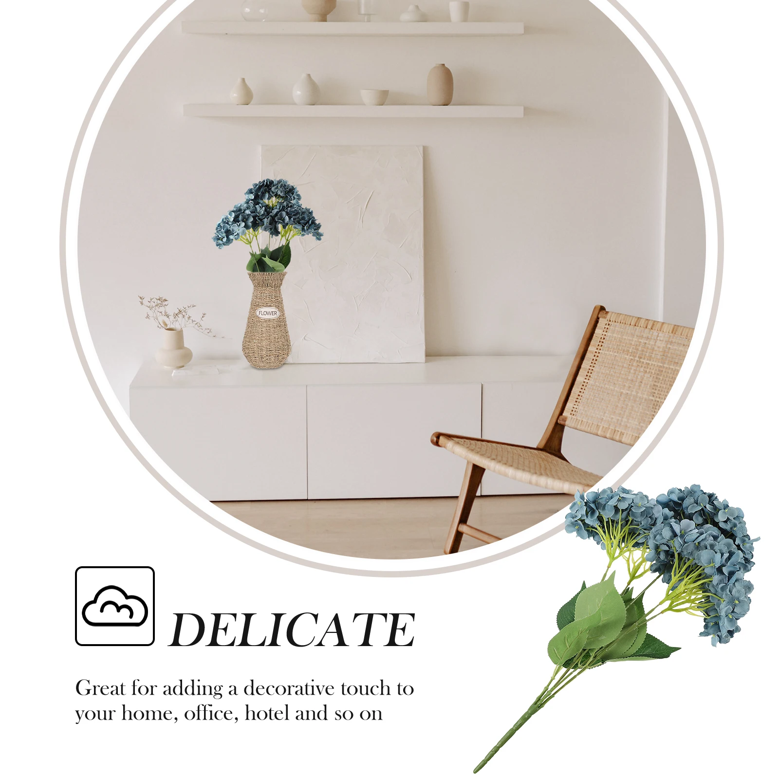 

Premium Artificial Hydrangea Stems Simulation Flowers Home Decor Fake Plants Indoor Party Flower Bouquet Stems Hydrangea Fake