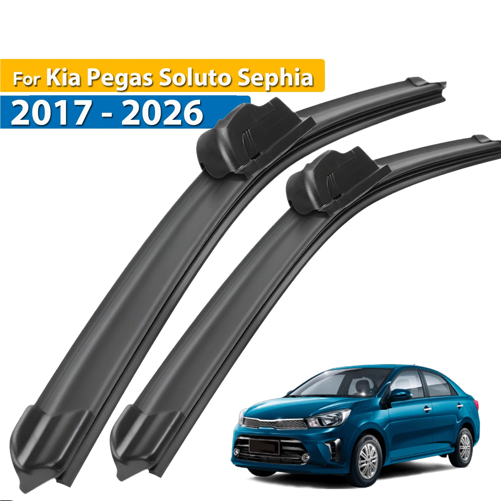 Limpiaparabrisas delantero de Erick para Kia Pegas Soluto Sephia 2017 - 2026 parabrisas ventana cepillo de lluvia 26 "+ 14"
