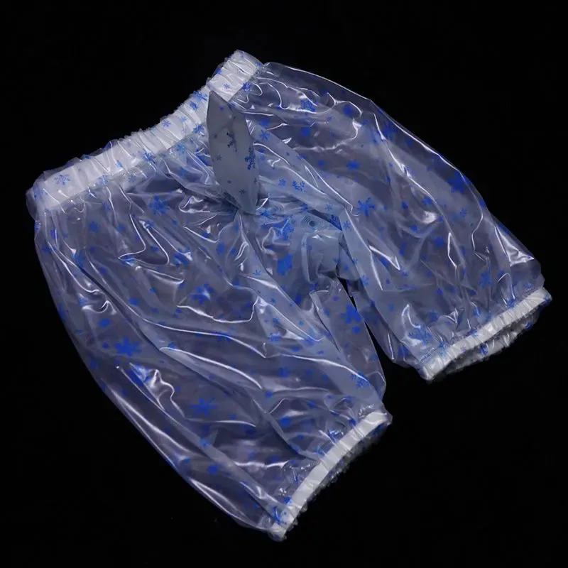 Men Transparent Sheath PVC Plastic Pants Soft Silent ABDL Adult Shorts Loose Waterproof Panties Couple Safety Pants Party