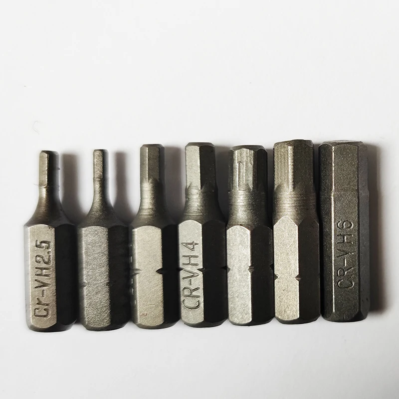 7Pcs 1/4" 25mm Hex H2-H6 Screwdriver Bit Set Repair Tools Screwdrivers Kit Hex Shank Drill Bit For Power Household Hand Tools