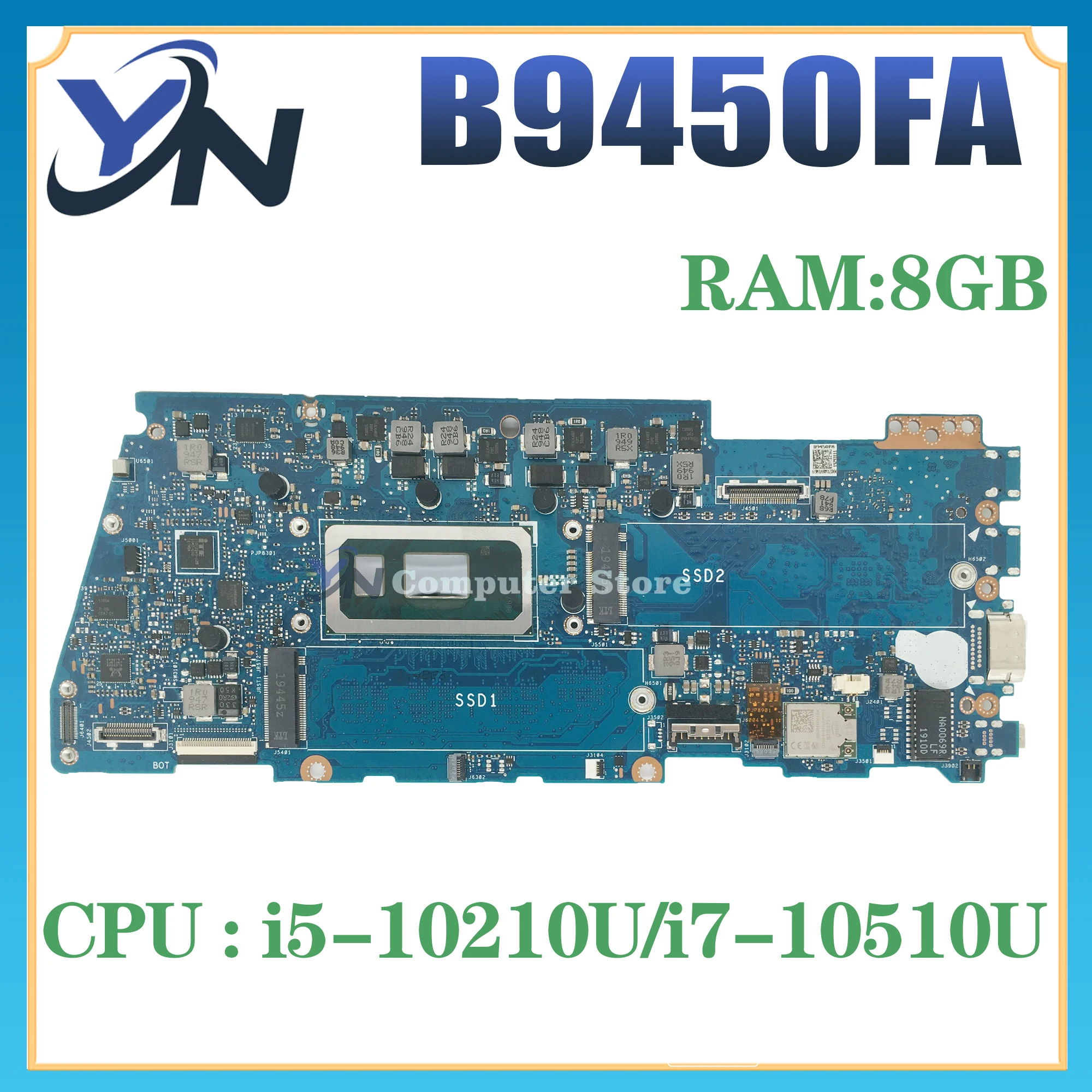 

B9450FA Notebook B9450F Mainboard For ASUS ExpertBook B9 B9450 B9450FA B9450FAV Laptop Motherboard i5 i7 10th Gen 8GB/16GB-RAM