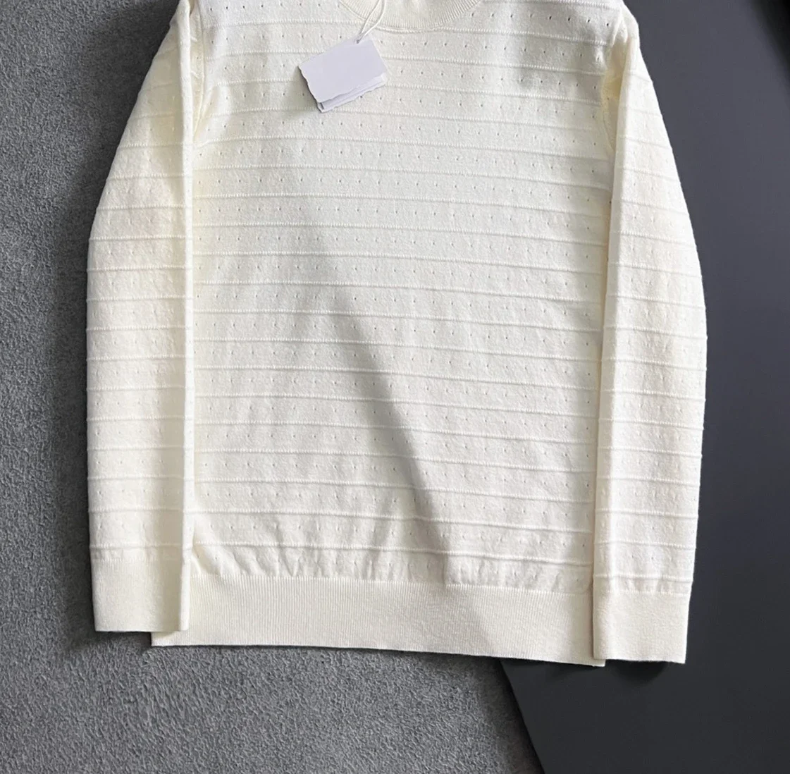 Italian BC pure cotton wool soft terry texture knitted sweater