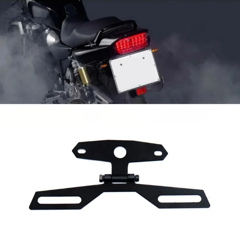

1PCS Motorcycle Folding Number Plate Frame License Fixed Holder Light Mount Taillight License Plate Bracket 18cm Motorbike Parts
