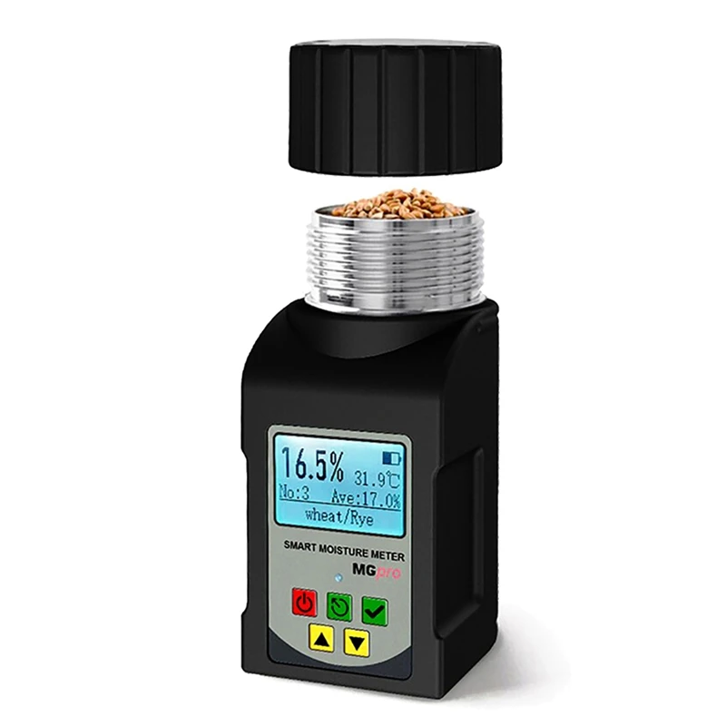 جهاز قياس رطوبة الحبوب المحمول FULL-5-In-1، 25 حبة، جهاز اختبار الرطوبة الذكي للكشف عن رطوبة فول القمح والفول السوداني، MG-Pro
