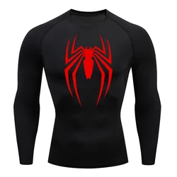 Compression Men Four Seasons vacation casual adult crewneck short sleeve spider 2D fashion print T-shirt multi-color trend