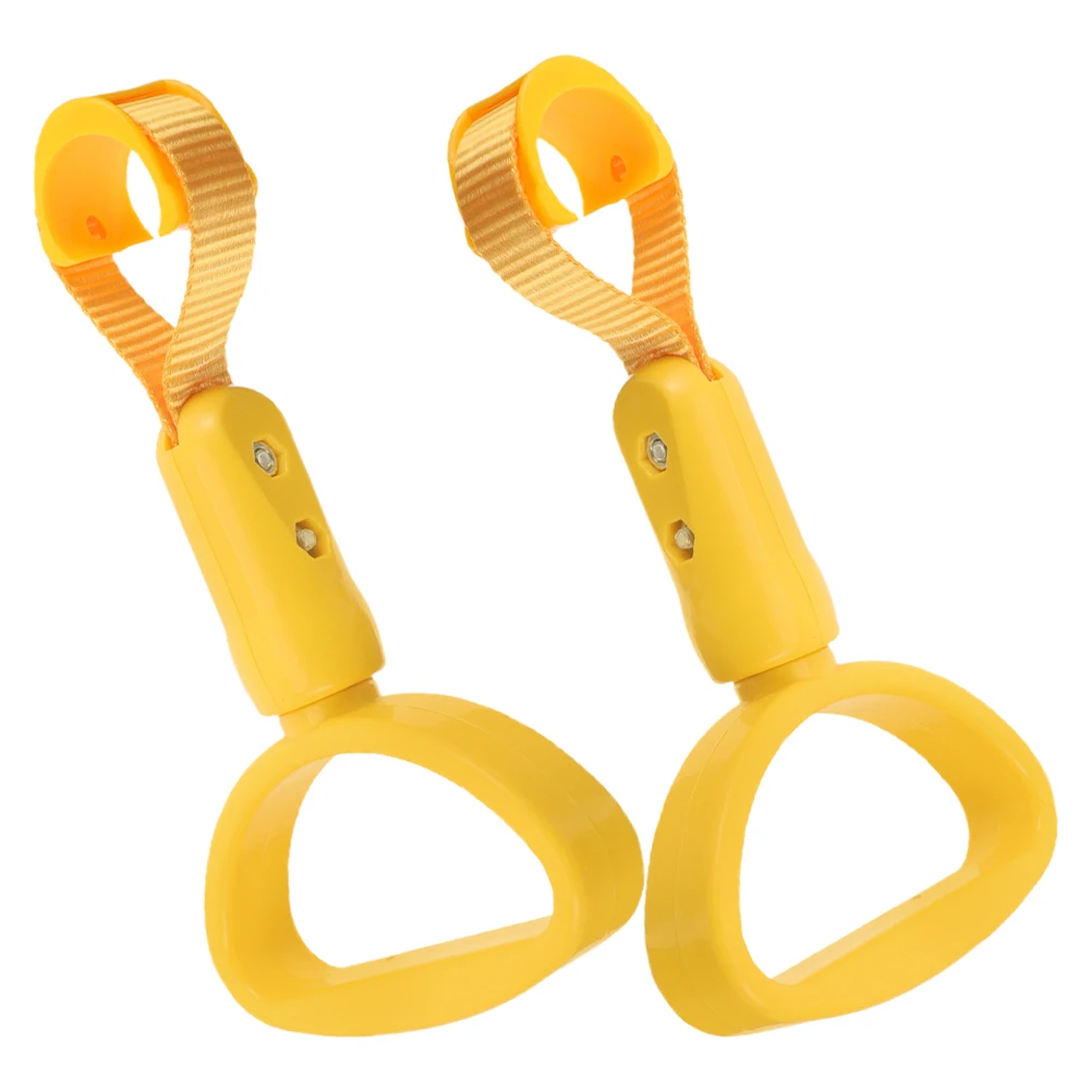 

2Pcs Semicircle H Ring Durable Plastic Bus Subway Car Safety Strap Yellow Fitness Tool Garbage Bin Lid Lifter Elderly H
