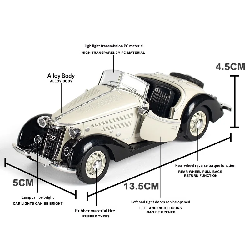 1:32 modelo de veículo super clássico puxar para trás carro de brinquedo coleção educacional porta aberta modelo de carro presente carro para audi