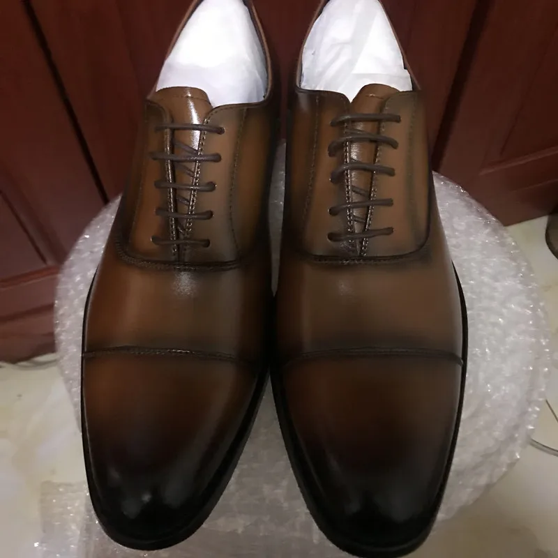 2024 High Quality Handmade Oxford Dress Shoes Men Genuine Cow Leather Suit Shoes Footwear Wedding Formal Italian Shoes