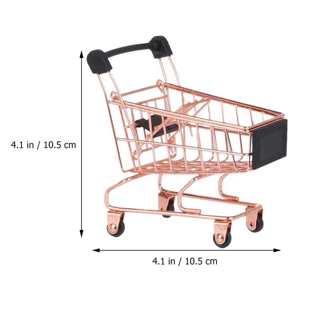 Shopping Cart Metal Trolley Toy Kids Play House Child Mini Plaything Miniature Imitated Toys