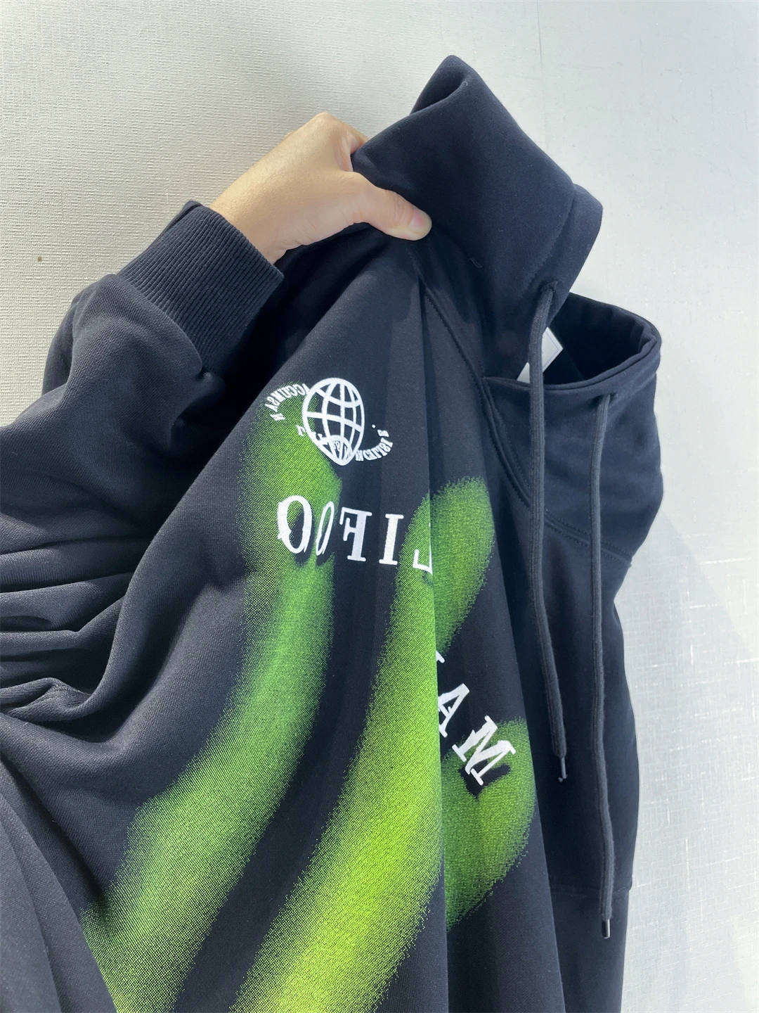 

American Sweet And Spicy Retro fiti Letter Hoodie Jaet ex Small Size Vintage Top Casual Loose Fit Printed Sweatirt