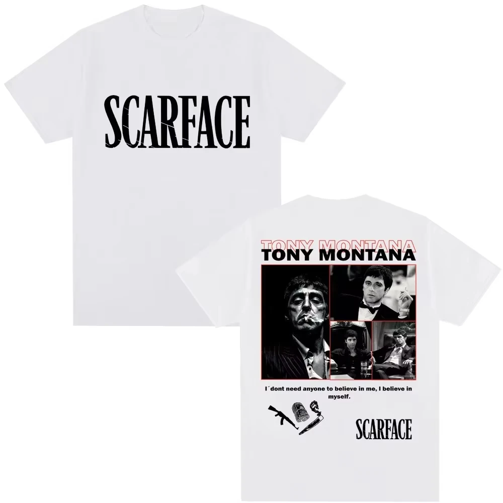 2026 Movie Scarface Tony Montana Al Pacino Graphic T Shirt 90s Vintage Fashion Men Women Harajuku T-shirt Cotton T Shirts