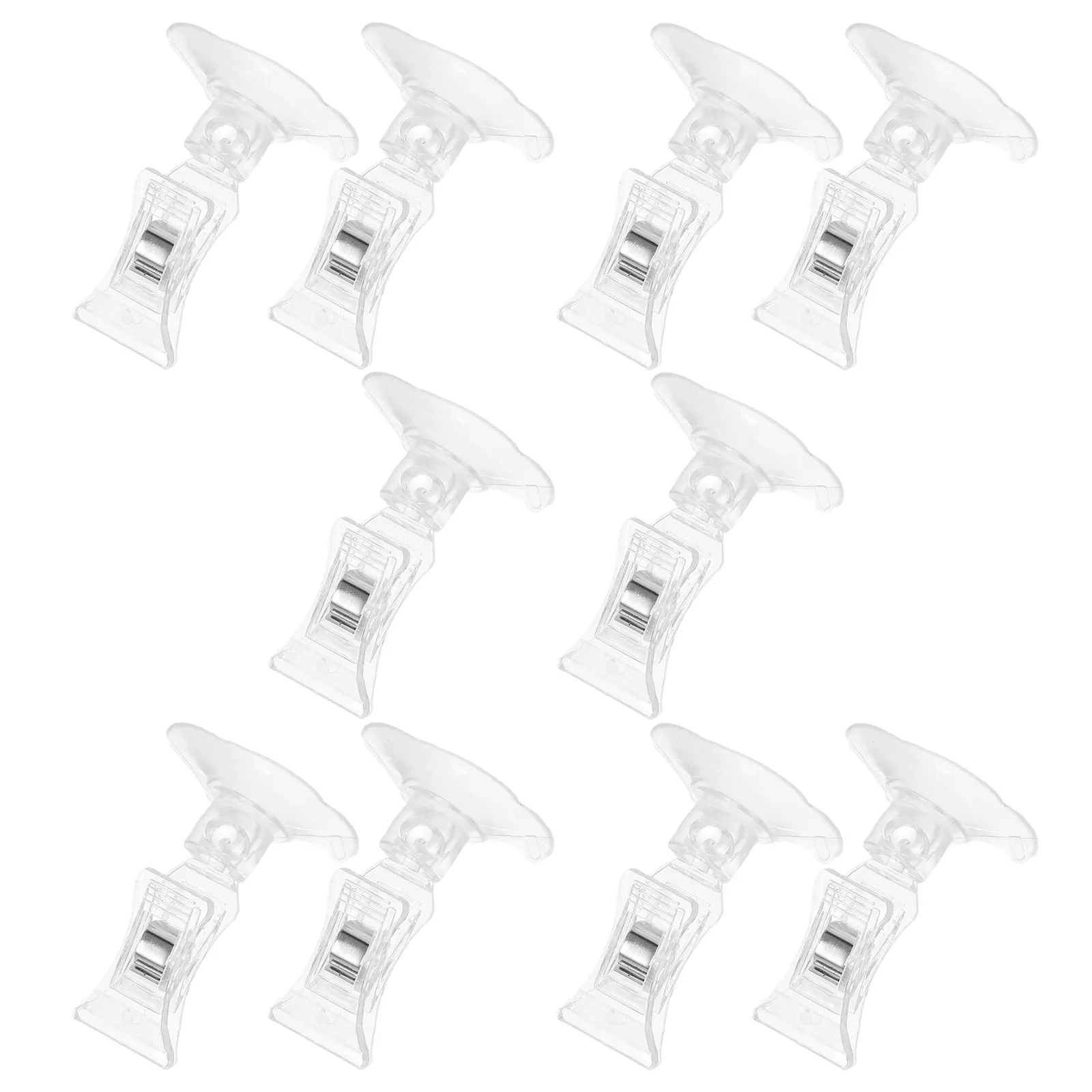 

10Pcs Supermarket Use Suction Cup Clips Adjustable Strong Grip Plastic Sign Display Clamp for Price Tags Merchandise Labels