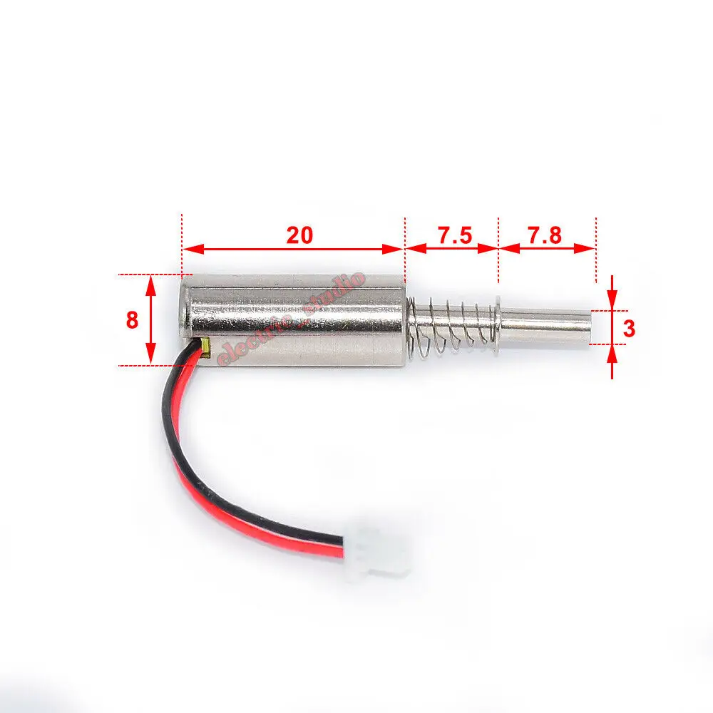 DC 3V/ 5V/ 9V/12V Mini Micro 8MM Cylindrical Suction Solenoid Electromagnet Spring push Inhalation Plunger DIY Fingerprint Lock