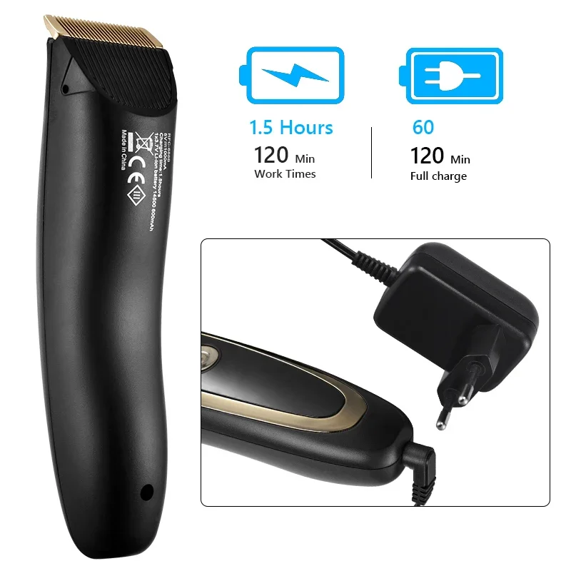 Cortadora de pelo eléctrica profesional para hombre, máquina de corte de pelo con pantalla LED, cuchilla de cerámica de titanio