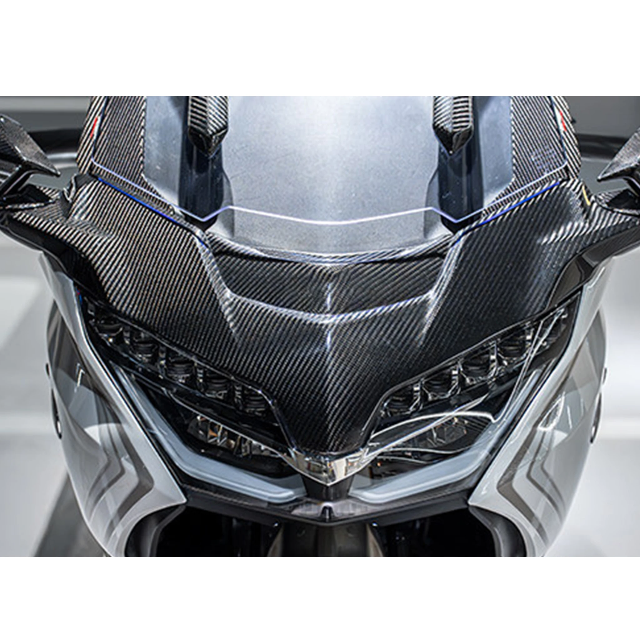 for Honda Gold Wing GL1800 Blackened Carbon Fiber Engine Decorative Cover Kit Front headlight cover cover  F6B