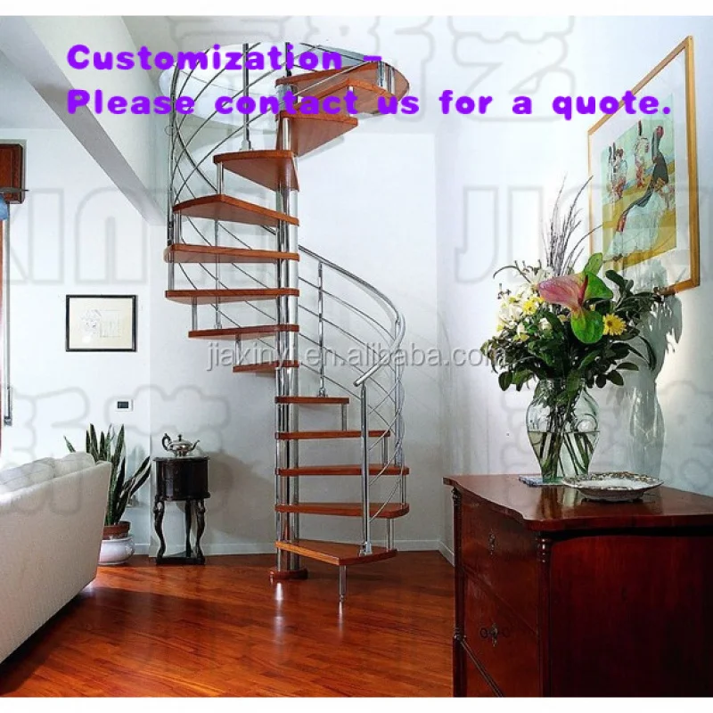 

custom.Stainless Steel Solid Wood Rotating Staircase