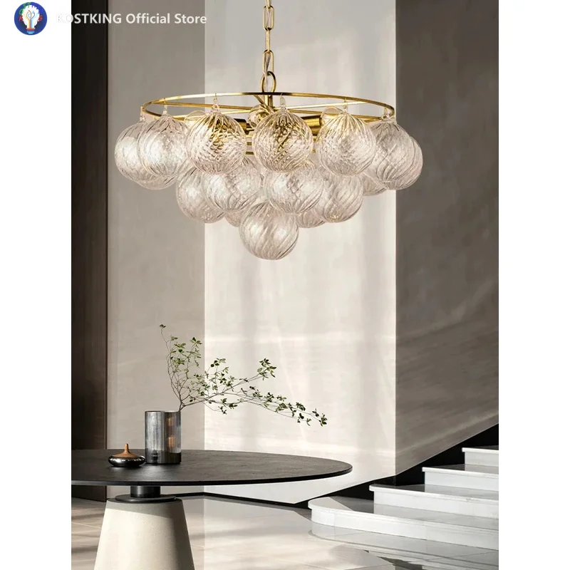 Art Deco Glass Balls Pendant Lights New Creative Modern Dining Room Villa Designer Taper Hanging Lamps Ceiling Decor Trendy