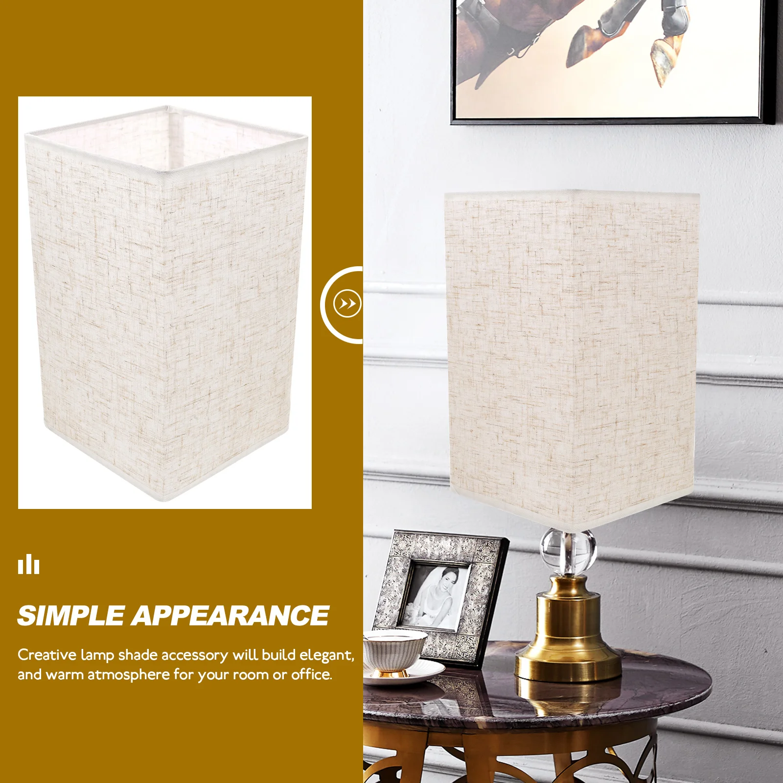 

E27 Fabric Lampshade 13x22cm Square Linen Cloth Table Floor Bedside Wall Shades Replacement Cover Lighting Accessories Dustproof