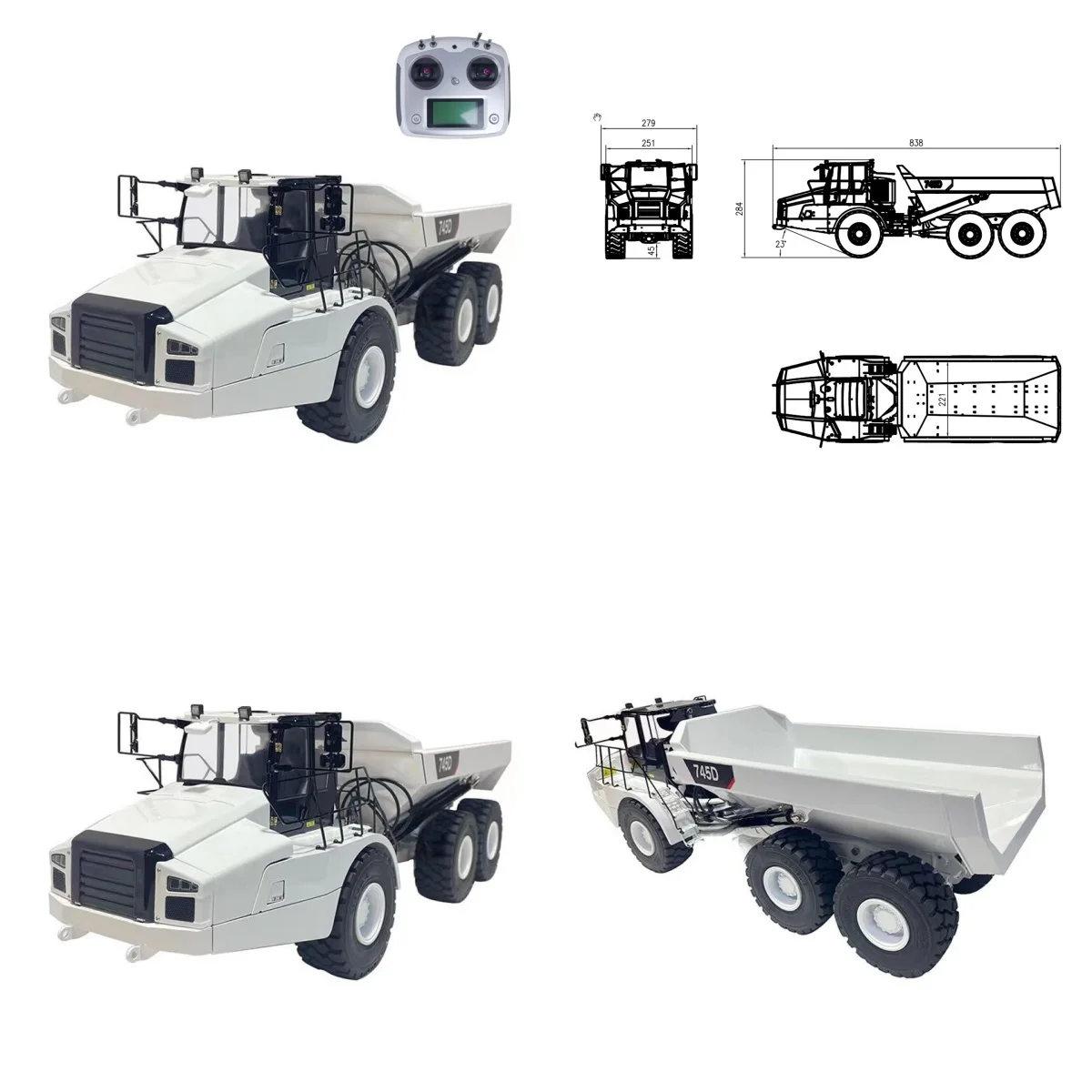 

DIM 1/14 металлический RC гидравлический шарнирно-сочлененный грузовик DIM K745 модель ump ESC цилиндр клапана игрушки подарок TH19404