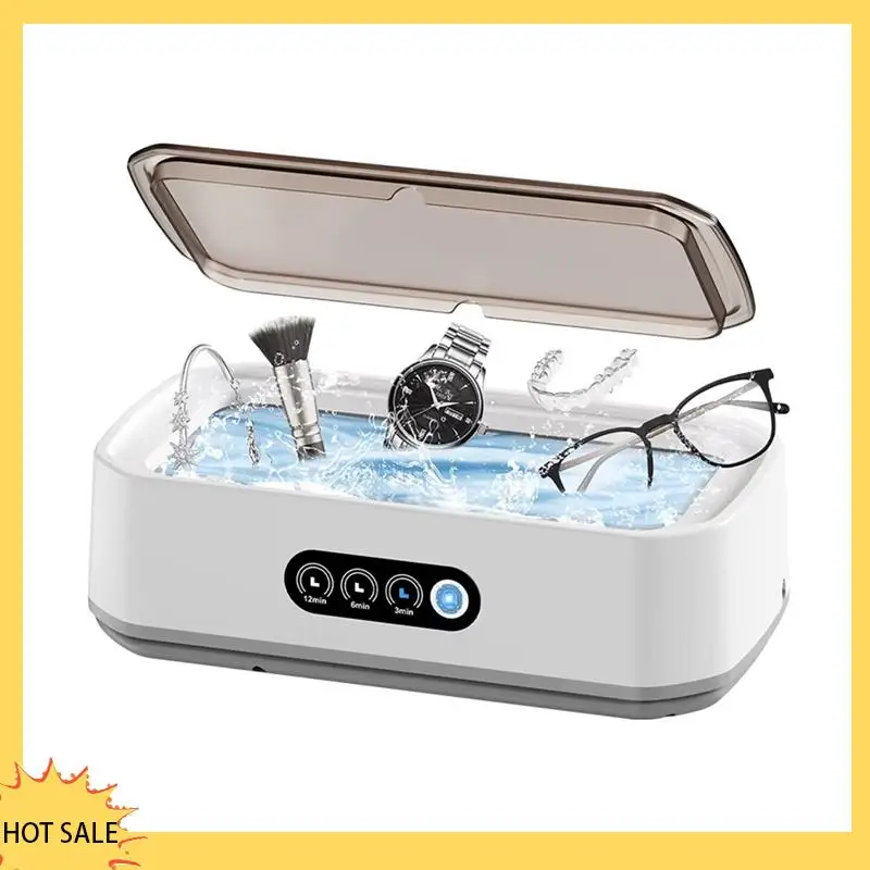 

A66Z Ultrasonic Cleaner Machine Eyeglass 650Ml High-Frequency Vibration Cleaning For Glasses Jewelry Denture Pacifier (US)