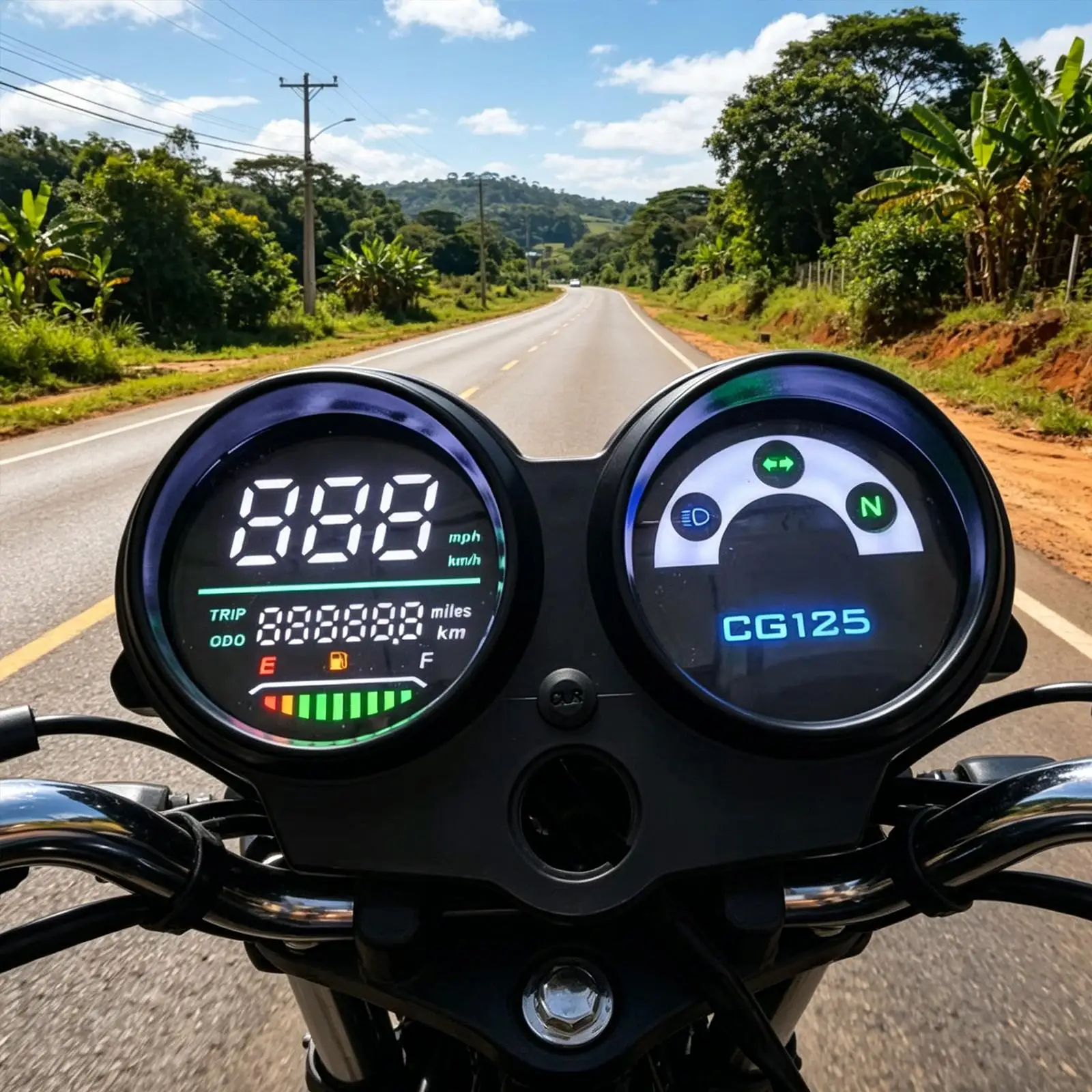 

Motorcycle Instrument Gauge Digital Display PP Material Replacement Accessory for CG125 Fan125 Titan 125 Motorbike