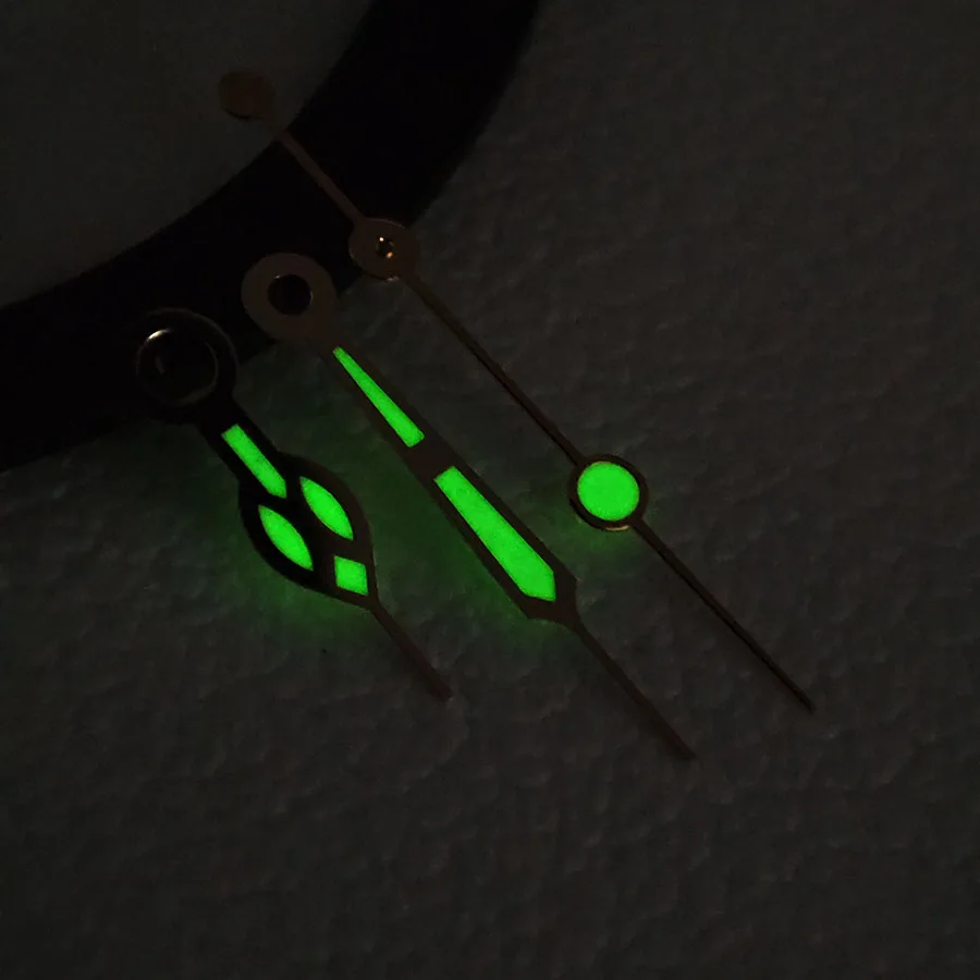 Стрелки NH35, золотые аксессуары, зеленые светящиеся стрелки A141, подходят для NH34, NH35, NH36, NH38 NH70, автоматический механизм