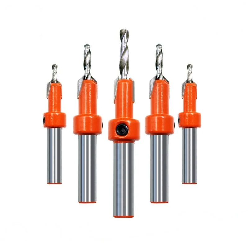 

HSS Timber Woodworking Ti Countersink Drill Bit Set Screw Cutter Wood Tool For Wood Counterbore Drilling Metal Alloy Tool