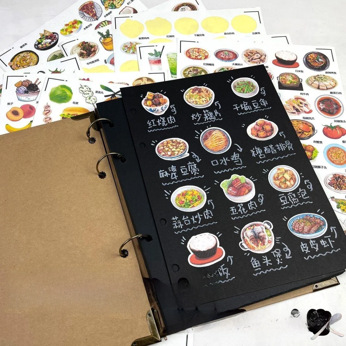 album-ricettario-fai-da-te-artigianale-libro-menu-familiare-in-pelle-libretto-contenitore-per-appunti-scritti-a-mano-album-portatile-per-conservazione-foto