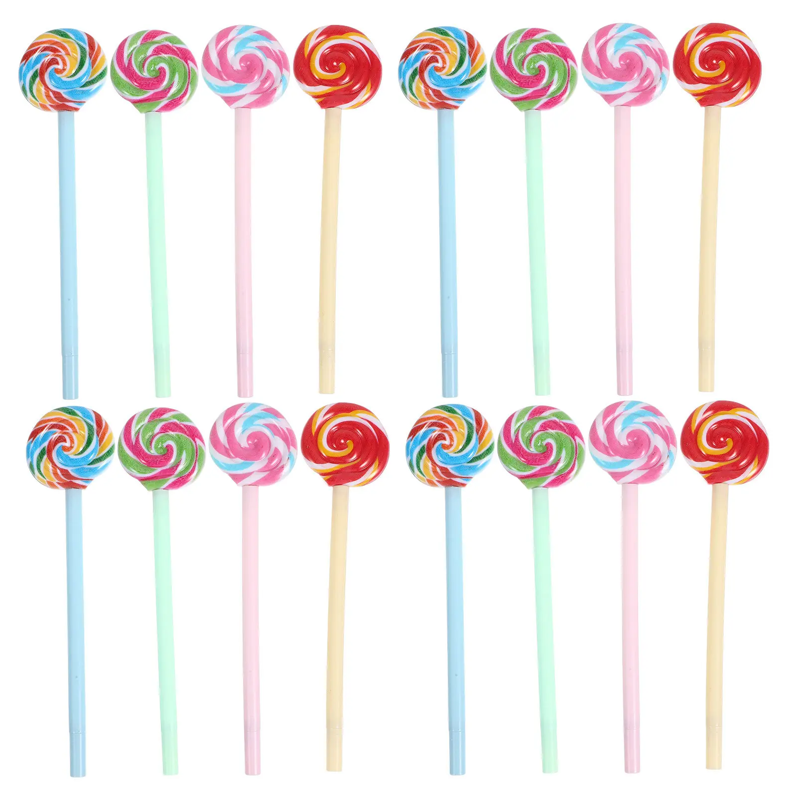 16Pcs Cute Lollipop Gel Ink Pens Vibrant Multicolored Smooth Flowing Gel Roller Pens for Students Journaling Note Taking