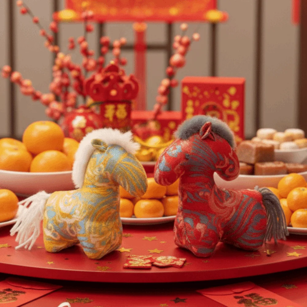 

ПП Хлопок Чучела Зодиакальная Лошадь Плюшевые Куклы Имитация Щетины Мягкий Год Лошади Талисман Милая Весенняя Фестиваль Лошадь Плюшевая Игрушка