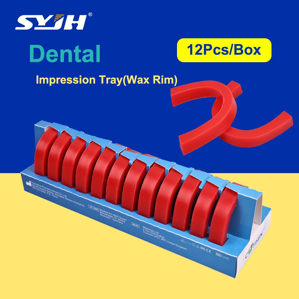 

SYJH 12 шт./кор. опорная пластина для стоматологической лаборатории, воск, стоматология, U-образный обод, литье зубных протезов, блок укусов, окклюзионный обод, модель опорной пластины, воск