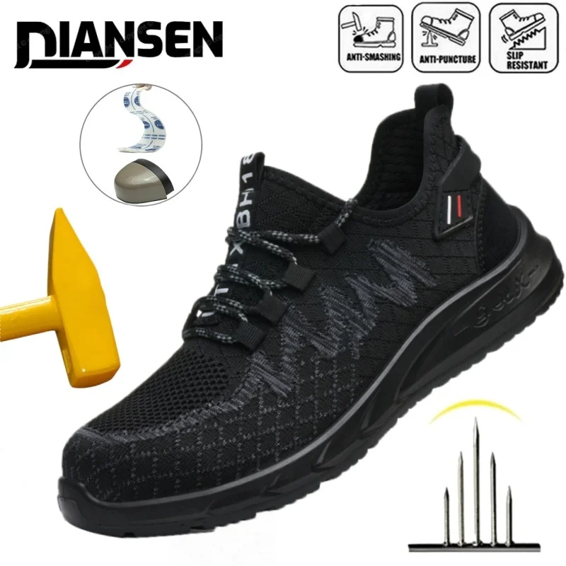 

Safety Shoes Men Light Weight Steel Toe Stylish Breathable Comfortable Smash-Resistant Puncture-Resistant Work Man Boots