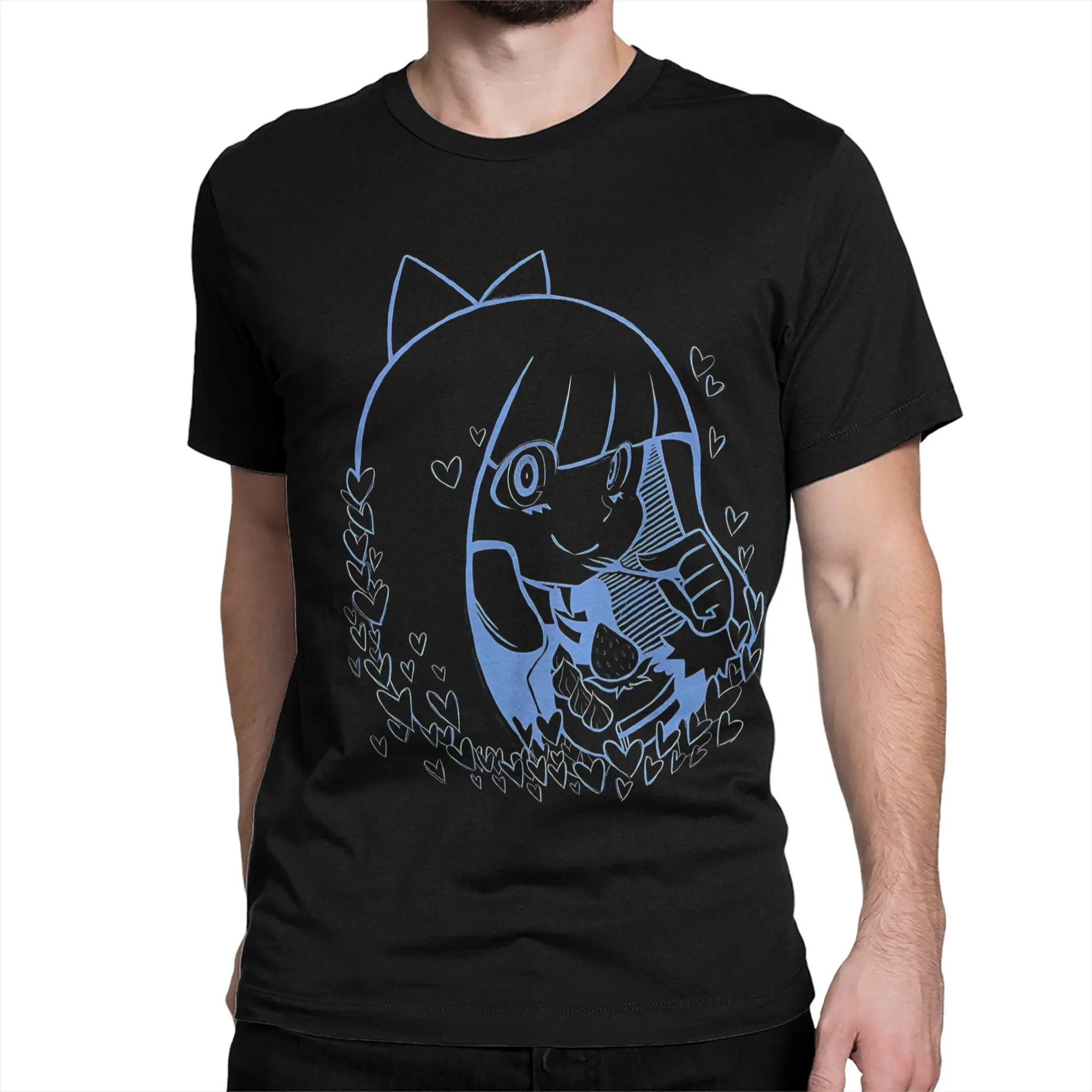 Panty Stocking with Garterbelt Men Women T Shirts Anime Tee Shirt Short Sleeve Crew Neck T-Shirts Pure Cotton Printing Clothing