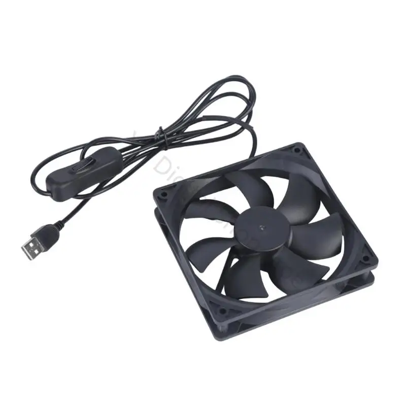 96BA Inline Control USB-Lüfter, bürstenloser 120-mm-Lüfter mit quadratischem Gehäuse, Eckmontagelöchern und USB-Stecker für – Detail 9