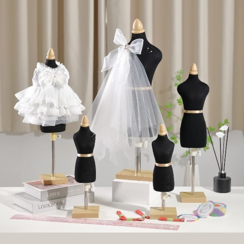 1/2 1/3 1/4 Mini Tailor's Mannequin Doll Clothing Display Stand for Clothing Design Teaching DIY Miniature Ornaments Supplies
