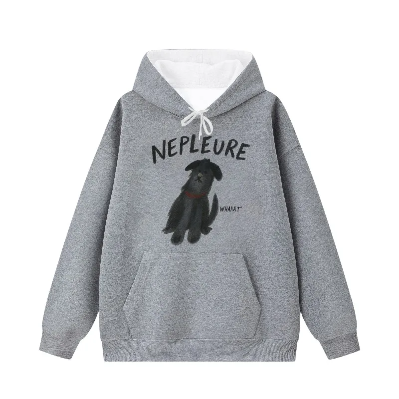 Hoodie Cetak 3D Anjing Grafiti Retro Baru Atasan Hangat Bulu Musim Dingin Gaya Trendi Pria dan Wanita Sama