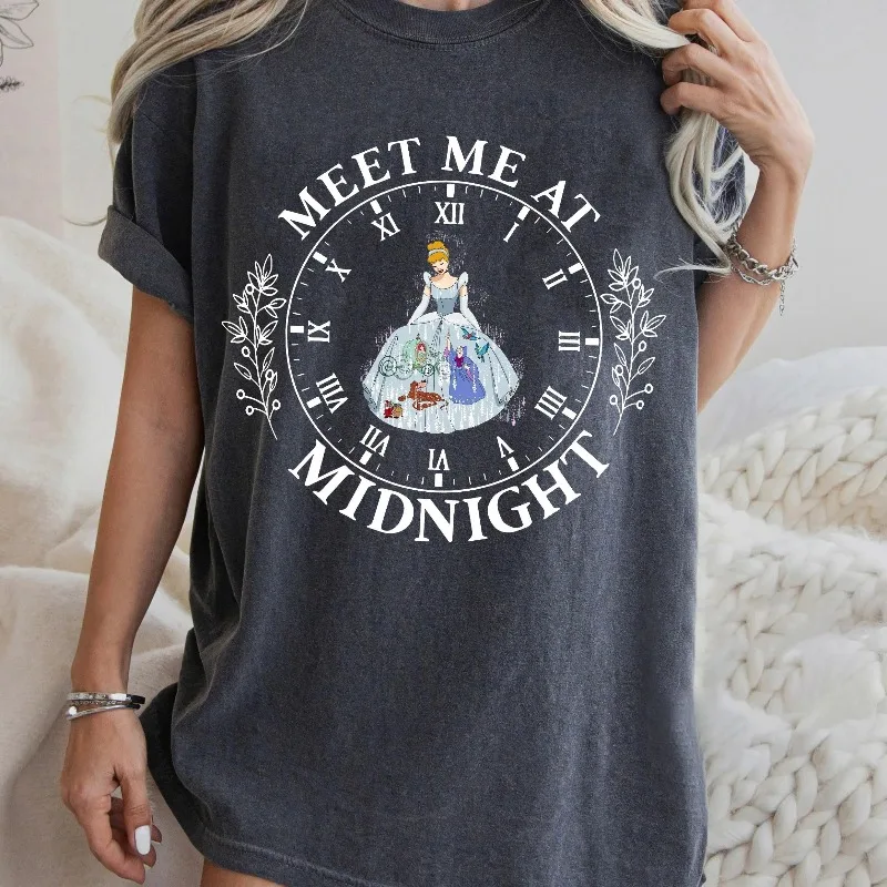 

Disney Princess Cinderella Meet Me At Midnight Shirt Disney Princess Matching Tshirt WDW Disneyland Trip 2025