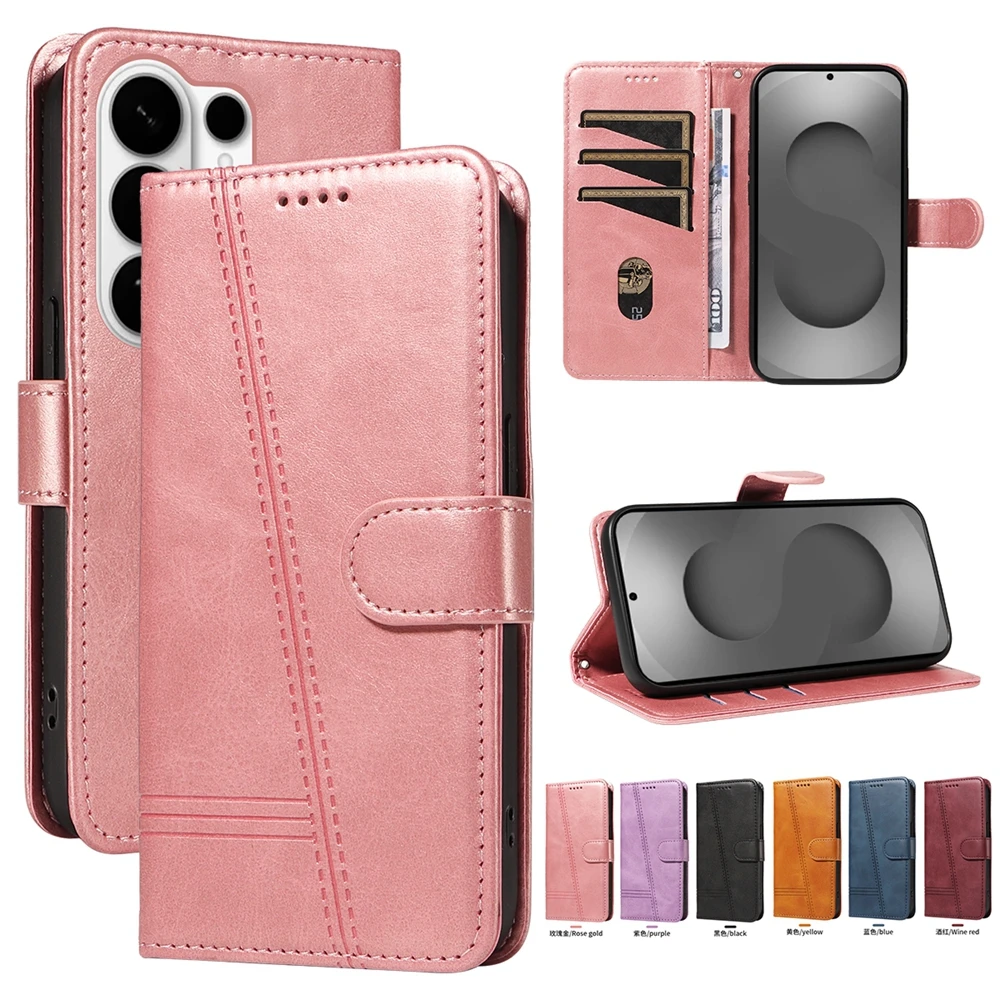 Magnetische Flip Ledertasche für Samsung Galaxy S26 S25 S24 S23 S22 S21 S20 S10 E S9 S8 FE Plus Ultra Edge Wallet Card Slots Cover