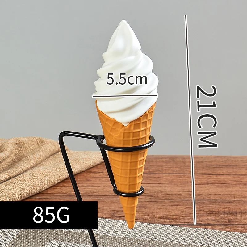 21CM Simulated DIY Light Plastic Fake Ice Cream Cone Model Lifelike Safe Photograph Shape Props Food children\'s toys Lotus Cute