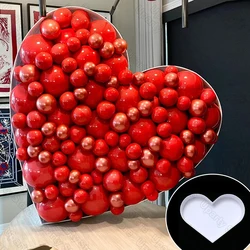 56x65cm Heart Shaped Mosaic Balloon Frame Latex Balloons Foam Board Balloon Filling Box for Birthday Wedding Party Decor Supplie