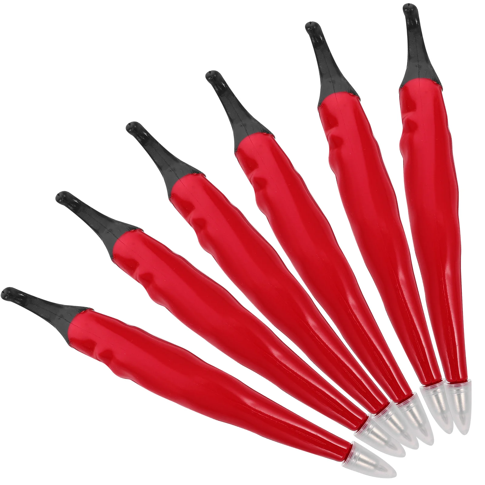 6Pcs Kreative Gemüse Kugelschreiber Realistische Pfeffer Form Glattes Schreiben Party Dekorative Stifte Studenten Büro Liefert