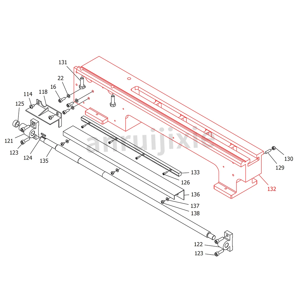 Bed Way for 300mm&350mm Distance between centers Metal Lathe SIEG SC2-132&JET BD-X7&Grizzly G0765