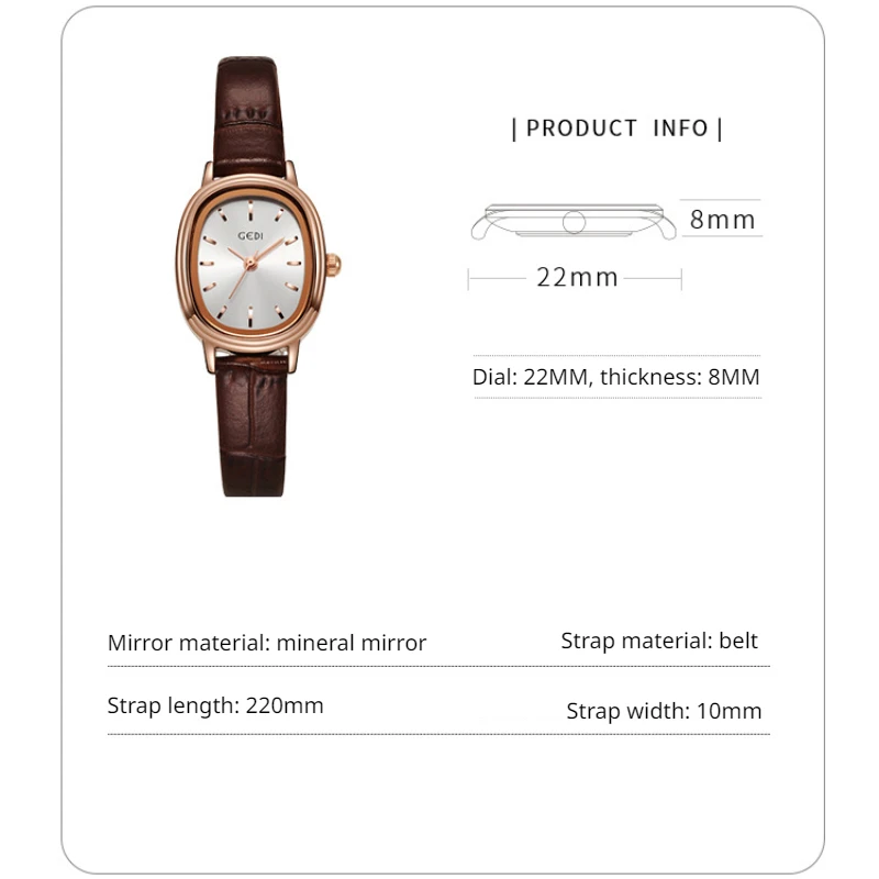 Oval dial belt watch for women Light luxury Clock Quartz Wristwatch Fashion Ladies Wrist Watch Reloj Mujer Relogio Feminino