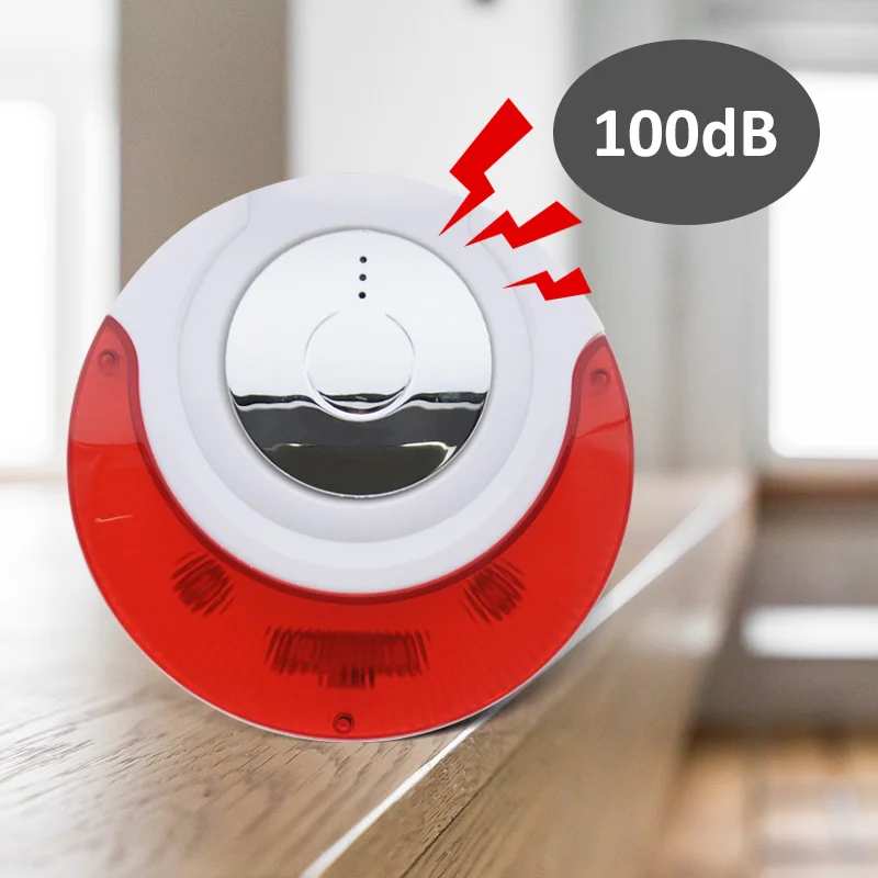 MD-214R Focus Wireless 433mhz/868mhz Internal Alarm Strobe Siren Indoor Anti-remove 110db Red Siren LED Flashing Threaten Theif
