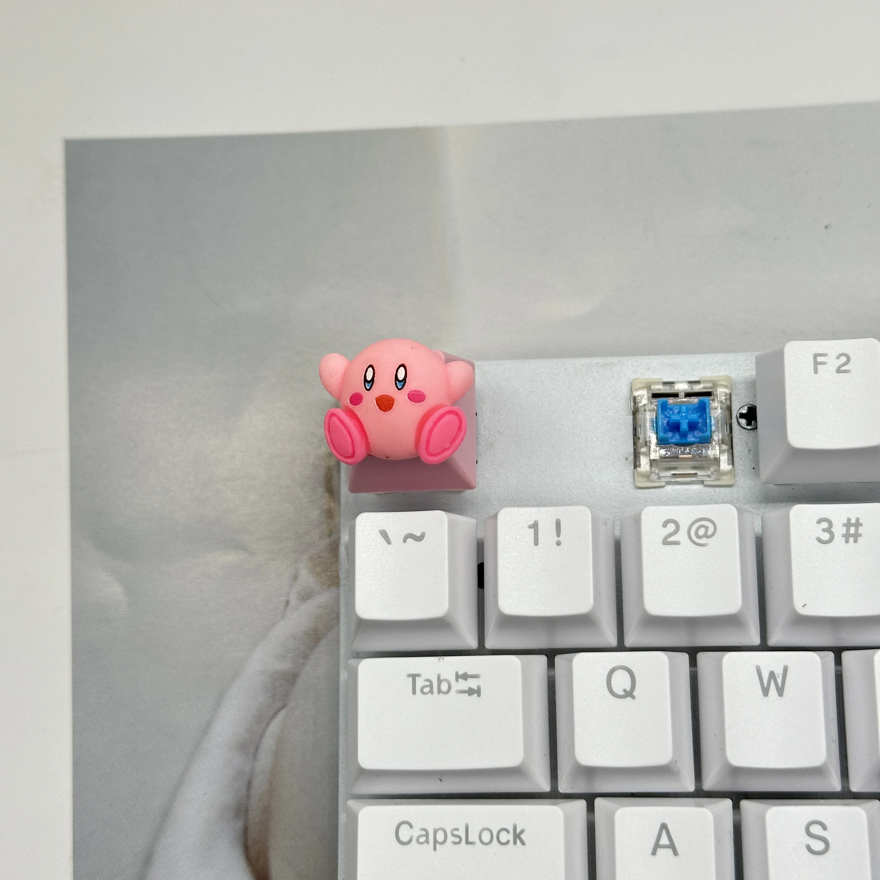 Cute Kirby Keycap Game Mechanical Keyboard R4 ESC Cross Axis Cartoon Anime Pink Girl Heart Keycap