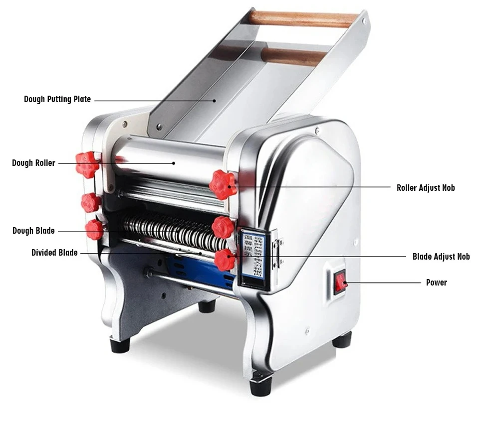 for FKM240 commercial automatic electric pasta maker dough roller noodle cutter machine 240mm industrial grade heavy duty