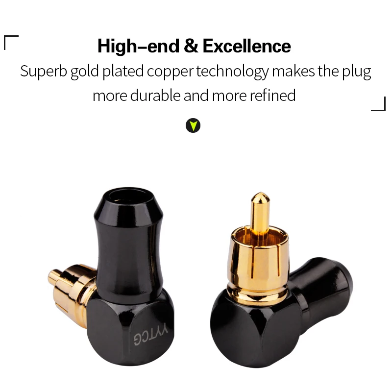 Audio Connector RCA Gold Plug Male 90 Degree Adaptor Audio Video Speaker Connector Soldering Adapter RCA Elbow Hifi Mini Jack