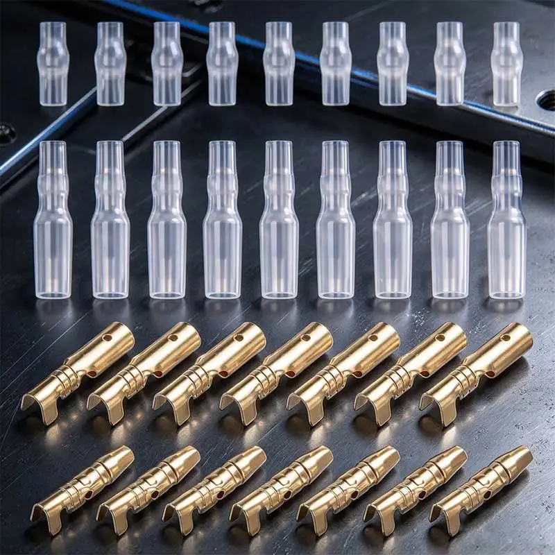 20/80/200Pcs 4.0mm Bullet Connectors,Brass Male&Female Bullet Terminals with Insulation Covers,Electrical Wire Connectors