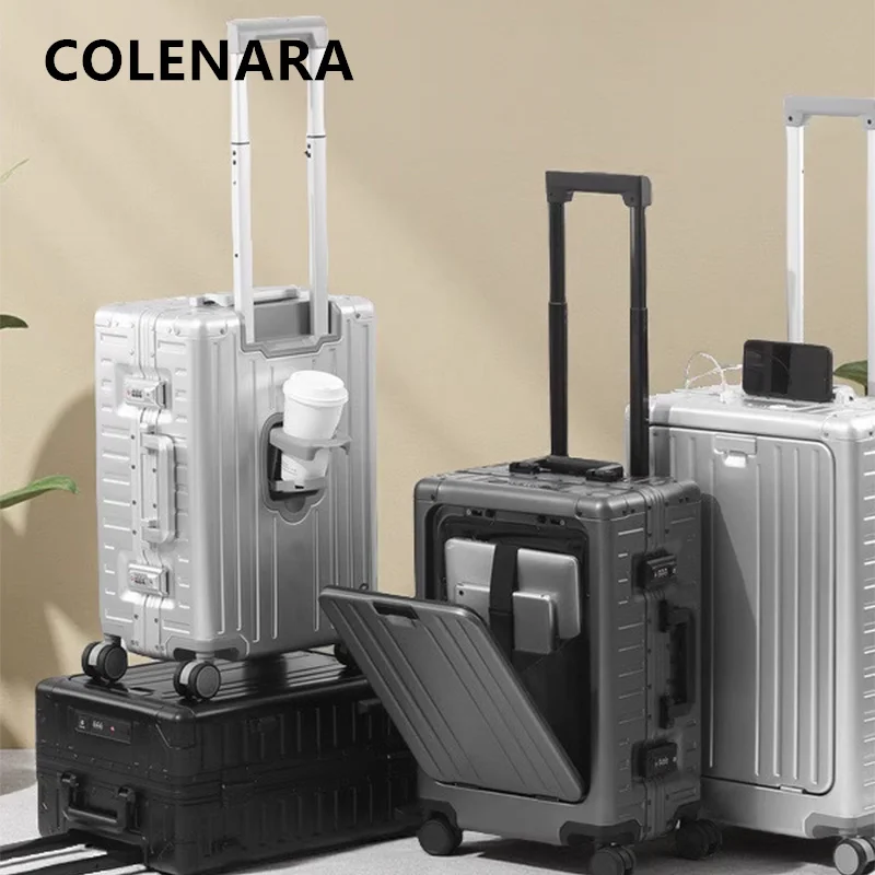 COLENARA Men's Luggage 20-inch All-aluminum Magnesium Alloy Boarding Box 24